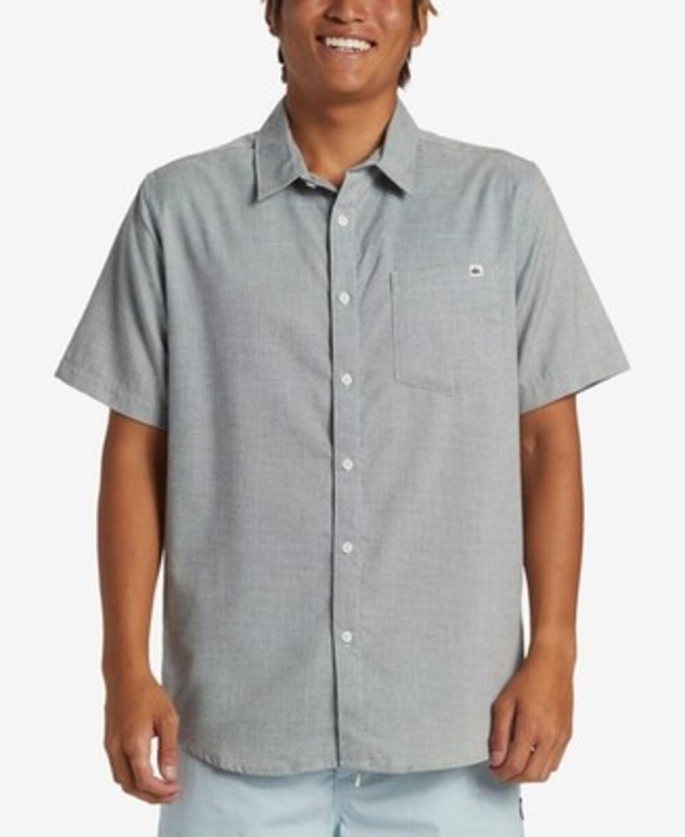 Quiksilver Shoreline Classic Button Up Shirt Men's L White Marble Heather S/S